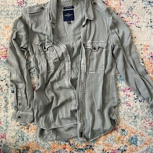 American Eagle Outfitters Sage Green Utility Shirt Jacket